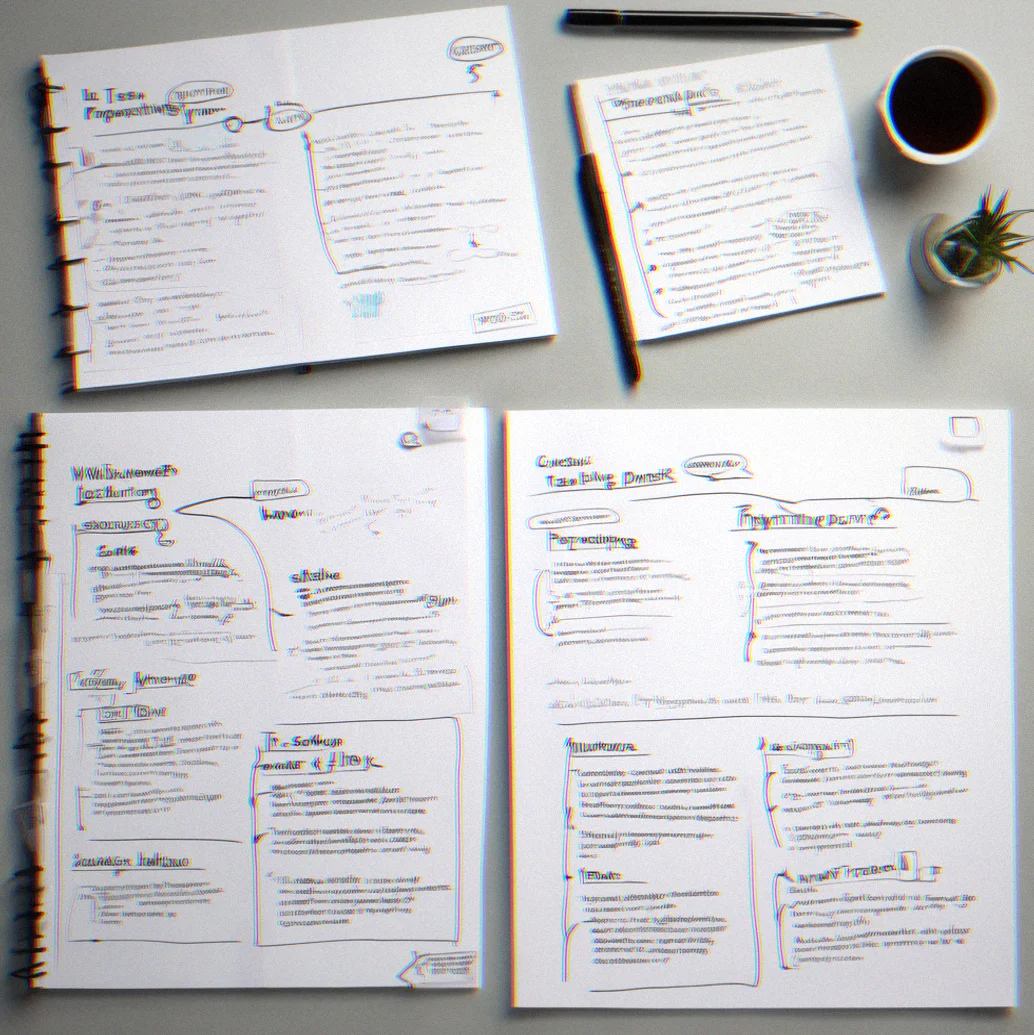 Meeting notes showing three different value propositions written by sales, marketing and product teams