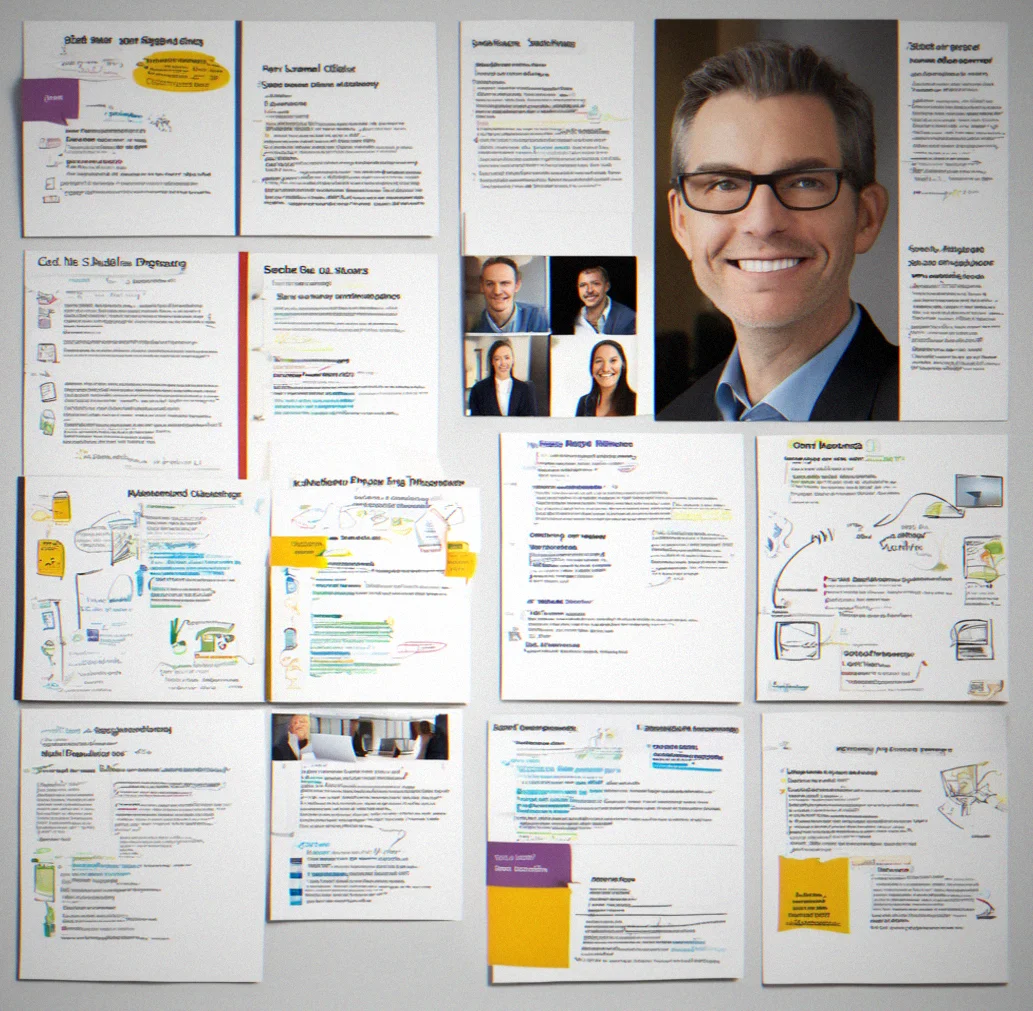 Sales call notes showing consistent positioning message repeated across three separate prospect interactions
