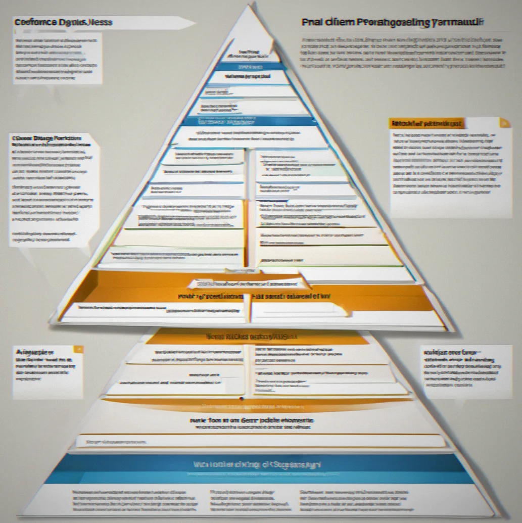 Message pyramid with your core positioning at the top, main benefits in the middle, and supporting details at the bottom